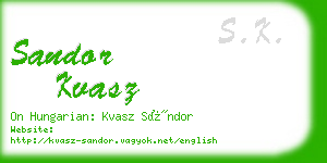 sandor kvasz business card